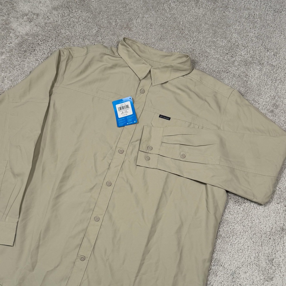 Columbia Smith Creek Woven Long Sleeve Shirt Tan Khaki XL AM0197-160 NEW
